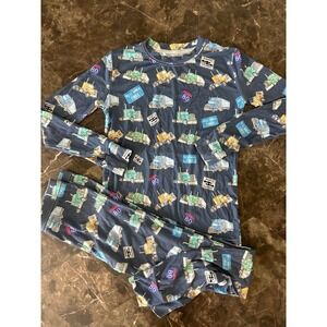Kids Miller & Co Bamboo Pajama Set Semi Trucks Interstate Highway Pattern 7/8